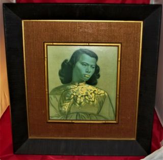Bamboo Framed 1950s Vladimir Tretchikoff " Chinese Lady " Portrait