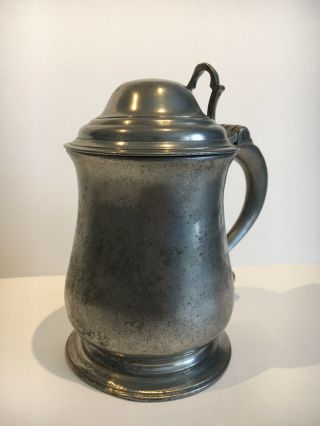 Antique Pewter Dome Lid Tankard By John Townsend