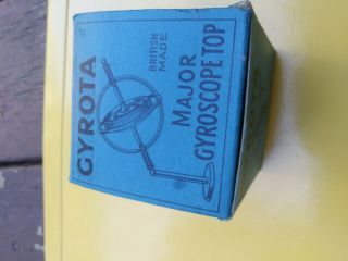 Vintage Gyrota Gyroscope British Scotland Made W Stand String Instructions