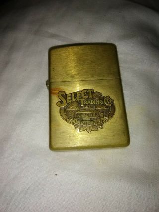 1995 Brass Zippo Lighter Select Trading Co Tobaccoville,  Nc