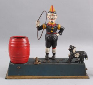 Authentic Antique 1920s Cast Iron Hubley,  Trick Dog,  Mechanical Bank 2