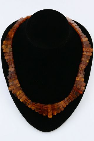 Antique Vintage Baltic Amber Cognac Choker Necklace 26.  3g 191008 - 17