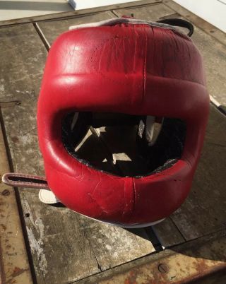 Vintage Leather Professional Boxing Head Gear Helmet S/m Coolmax