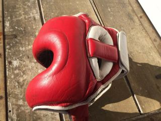 VINTAGE Leather Professional Boxing Head Gear Helmet S/M Coolmax 2