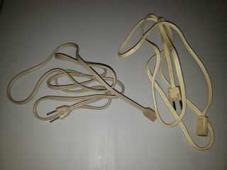 2 Vintage White Extension Electric Power Cord 2 Prong