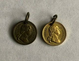 2 Vintage Charms: George Washington (front),  Lord 