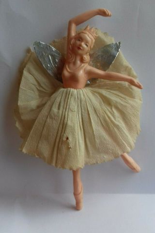 Vintage Christmas Fairy.  Angel.  Doll.  Ballerina.  ? Dibro Airfix - Crepe.  1950s