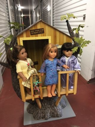 American Girl Doll Bundle: Kit Tree House,  Felicity Barn Stable,  And 4 Dolls