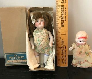 Antique Prize Baby Doll 4 1/2 " Made In Germany W/ Box Plus Bonus