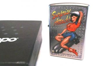 2014 Trevco Surprise Attack Pin Up Full Size Zippo Lighter
