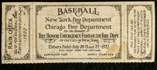 Antique 1923 York City Fire Department Chicago Fire Department Ebbetts Field