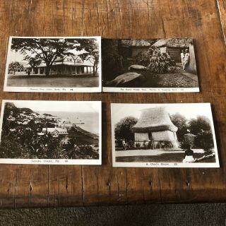 Vintage Postcards X 4 Fiji Post Office Suva Levuka Ovalan Chiefs House
