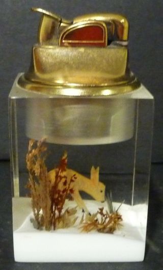 Vintage Lucite Cigarette Lighter Deer Fawn 1940 ' s / 1950 ' s Made In USA 3