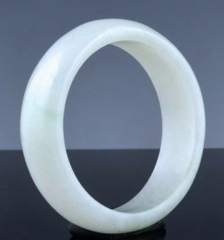 Quality Old Chinese Carved White Jade Jadiete Bangle Bracelet Hair Ring