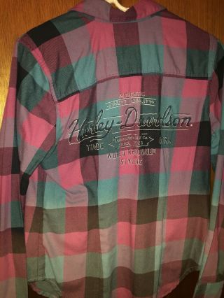 Harley Davidson Womens Flannel Shirt Size Medium
