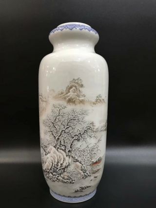Chinese Porcelain Famille Rose Vase With Snow Scene