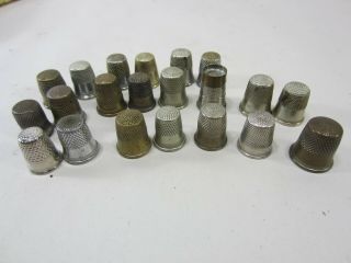 21 Vintage Brass Sewing Thimbles