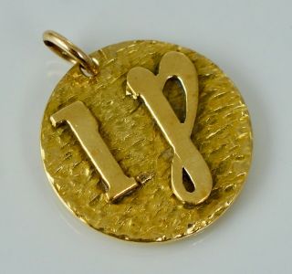 18k Tiffany & Co Zodiac Virgo Charm Pendant Vintage 1970s Gold Heavy Antique Old