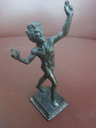Early 19th Century Small Grand Tour Cabinet Bronze Dancing Faun Figure