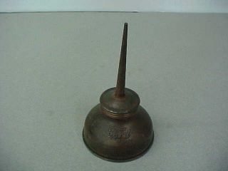 Vintage Ford Raised Script Embossed Thumb Push Oil Can Model " A " & " T "