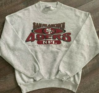 San Francisco 49ers Vintage Throwback Crewneck Sweater Sweatshirt Medium Small