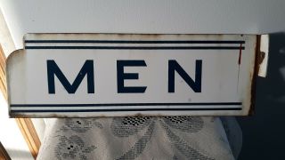 Vintage Steel Custom Men Restroom 15 " Sign Man Cave Antique Mens Room Bathroom