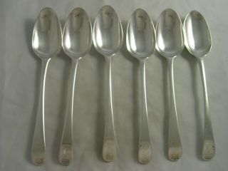 Rare Set 6 Georgian 1771 Silver Serving Spoons 448 Grams Thomas Chawner Ducal
