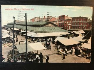 Vintage Postcard 1911 Lexington Market Baltimore Maryland