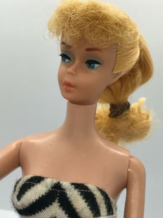 Vintage Barbie Doll 5 Blond Ponytail In Her Ss
