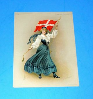 Large Turkish Trophies No.  73 Denmark Flag Girl