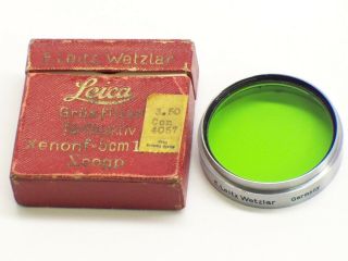 Vintage Leica Leitz Xenon Xoogp 5cm 50mm 1:1,  5 Green Lens Filter