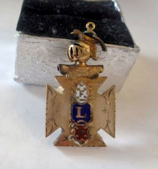 Vintage Masonic Gold Tone Charm Pendant & Fancy Script Pin Estate Item
