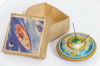 Masudaya Nomura Horikawa Apollo Ufo Flying Saucer Tin Vintage Germany Space Toy
