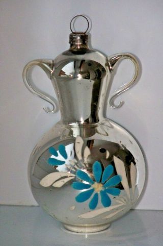 Vintage Hand Blown Mercury Glass Teapot Vase Christmas Ornament Germany