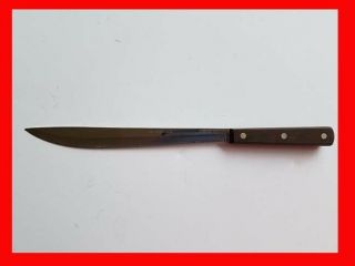 Vintage Cutco No 33 Carving Knife 13 1/2 " Long With 9 " Blade Square Wood Handle