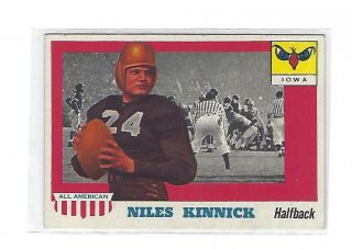 1955 Topps All - American Niles Kinnick Rookie Rc 6 Near Plus