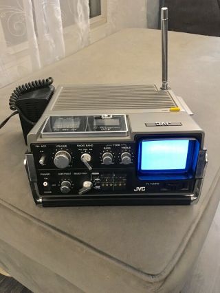Vintage Jvc Radio Tv Model 3050 W/ Power Adapter Ac Dc Cord Portable Mobile 1977