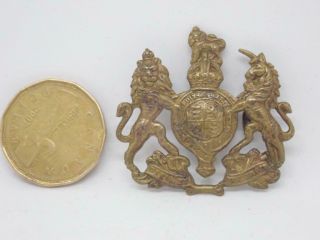 Vintage Wwii Brass General Service Corps Cap Badge Kings Crown British Military