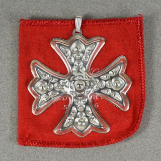 Vintage 1975 Reed & Barton Sterling Silver Christmas Cross Ornament - - 1317