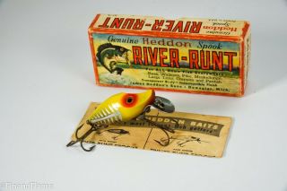 Vintage Heddon River Runt Spook Minnow Antique Fishing Lure Et1