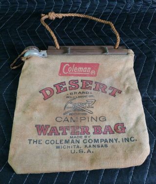 Vintage Coleman Desert Water Bag,  Camping,  Wichita,  Complete