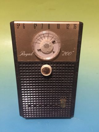 Vintage Zenith Royal 200 Brown Color Transistor Am Radio - Not