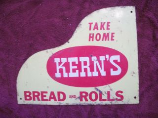 Vintage Kern ' s Bread and Rolls Tin Sign 2