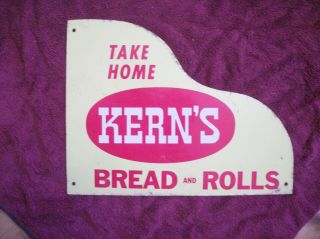 Vintage Kern ' s Bread and Rolls Tin Sign 3