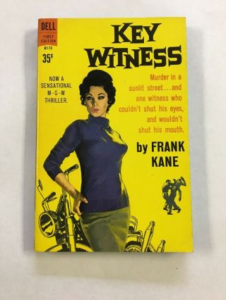 Key Witness Frank Kane Vintage Mystery Sleaze Gga Paperback Dell