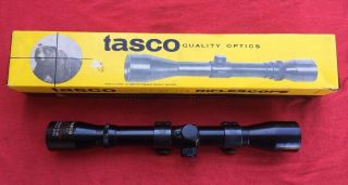 Vintage Tasco 4 X 32 Rifle Scope Made In Japan With Box & Weaver Rings