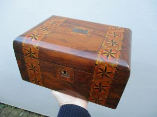 A Victorian Tunbridge Ware Inlaid Walnut Sewing Box C1860