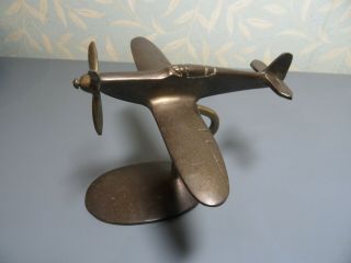 Vintage Brass Ww2 Spitfire On Stand