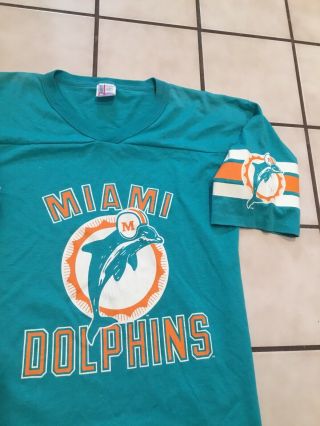 Vintage 80s Miami Dolphins Nfl Football Dan Marino Single Stitch T - Shirt Sz.  M