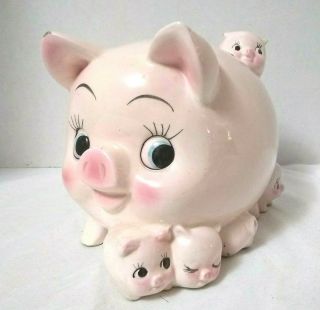 Vintage Mid - Century Ceramic Piggy Bank - Circa 1950 
